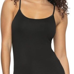NEW Felina So Smooth Modal Cami Top w/ Built In Shelf Bra, Black, Medium